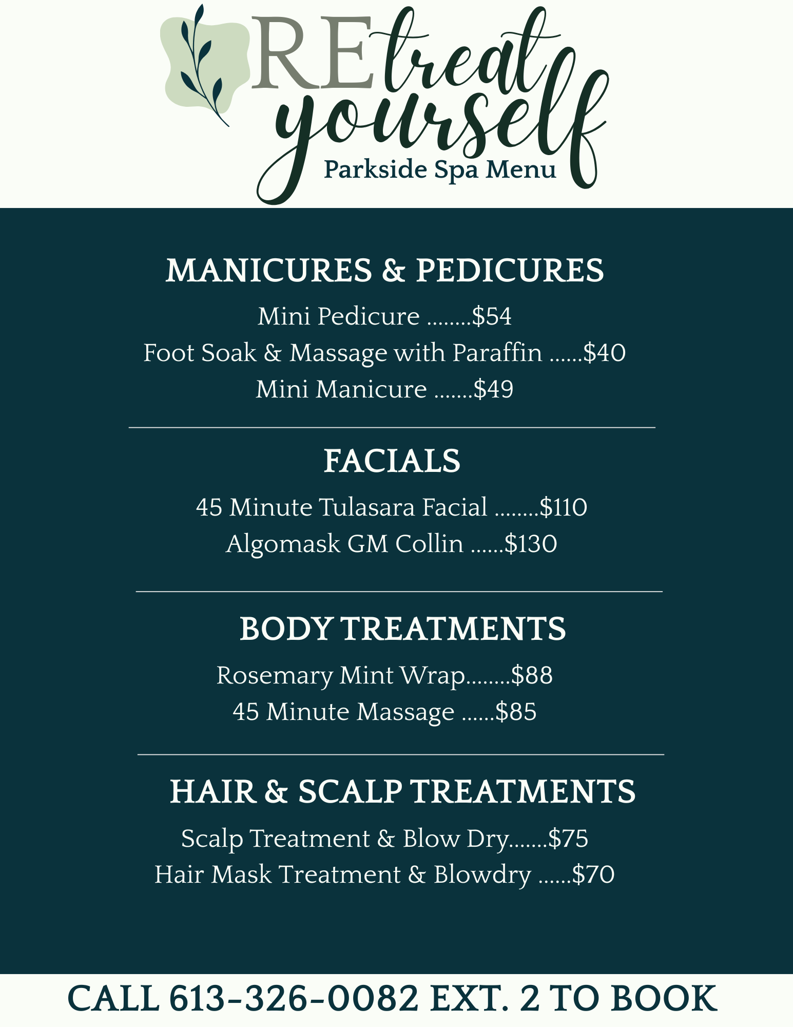 Spa-Retreat-Yourself-Menu